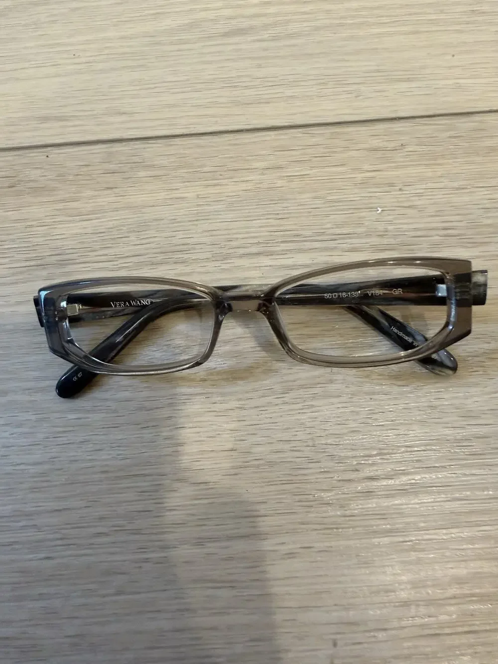 VERA WANG V184 GR Grey Crystal Womens Rectangle Eyeglasses 50-16-133